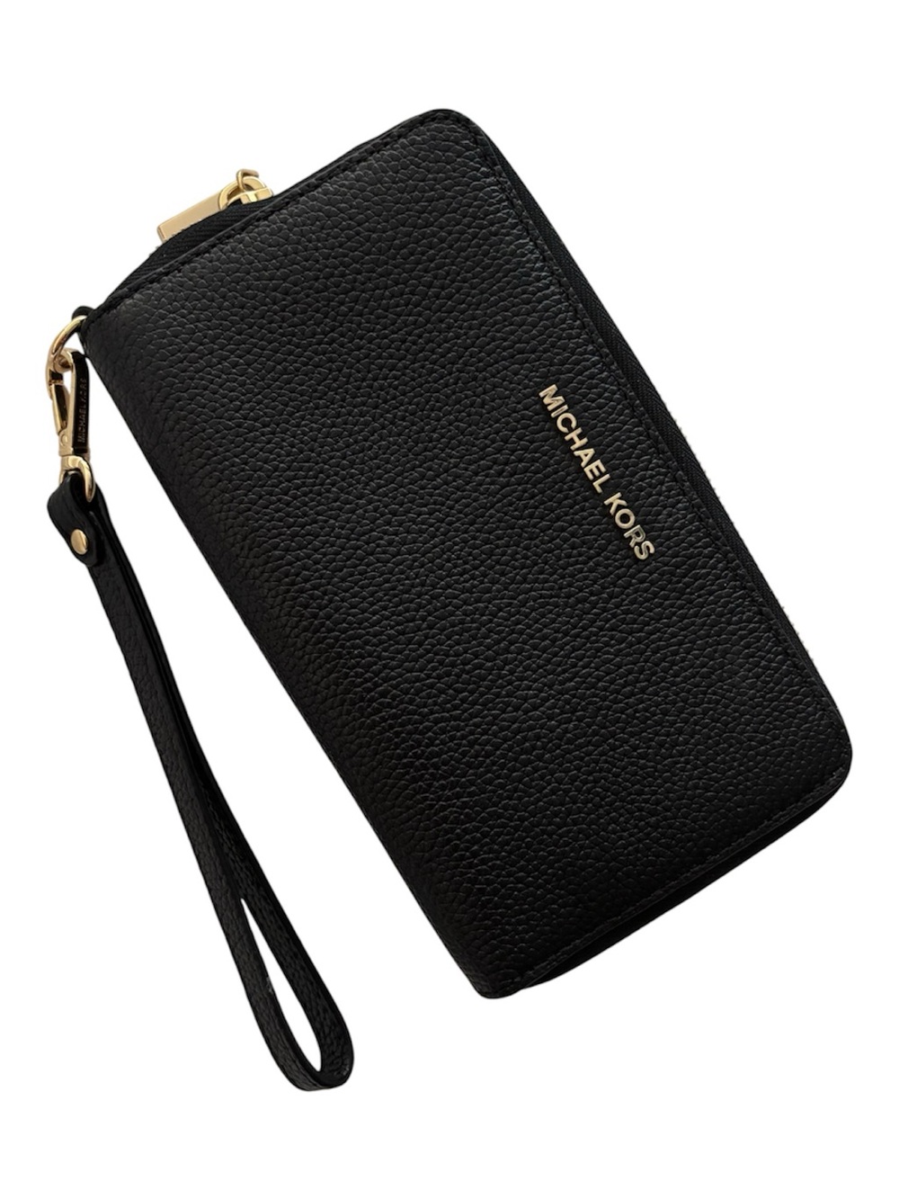 Michael Kors Jet Set Travel Leather Wallet Wristlet Large Multifunction Black